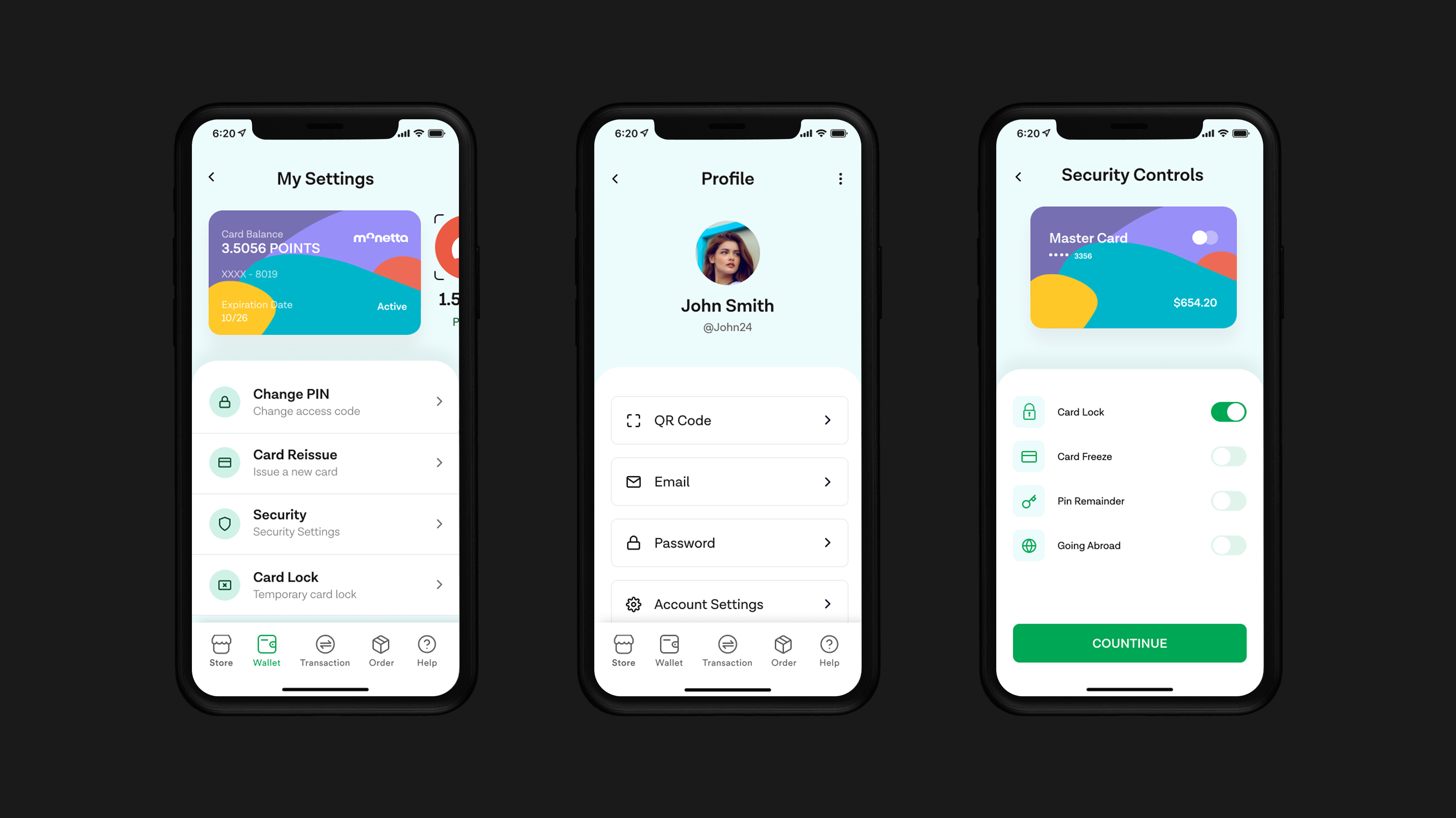 Monetta card management